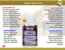 PRODUCTO NATURAL PARA LA DIABETES (Alpha Lipoic Acid)