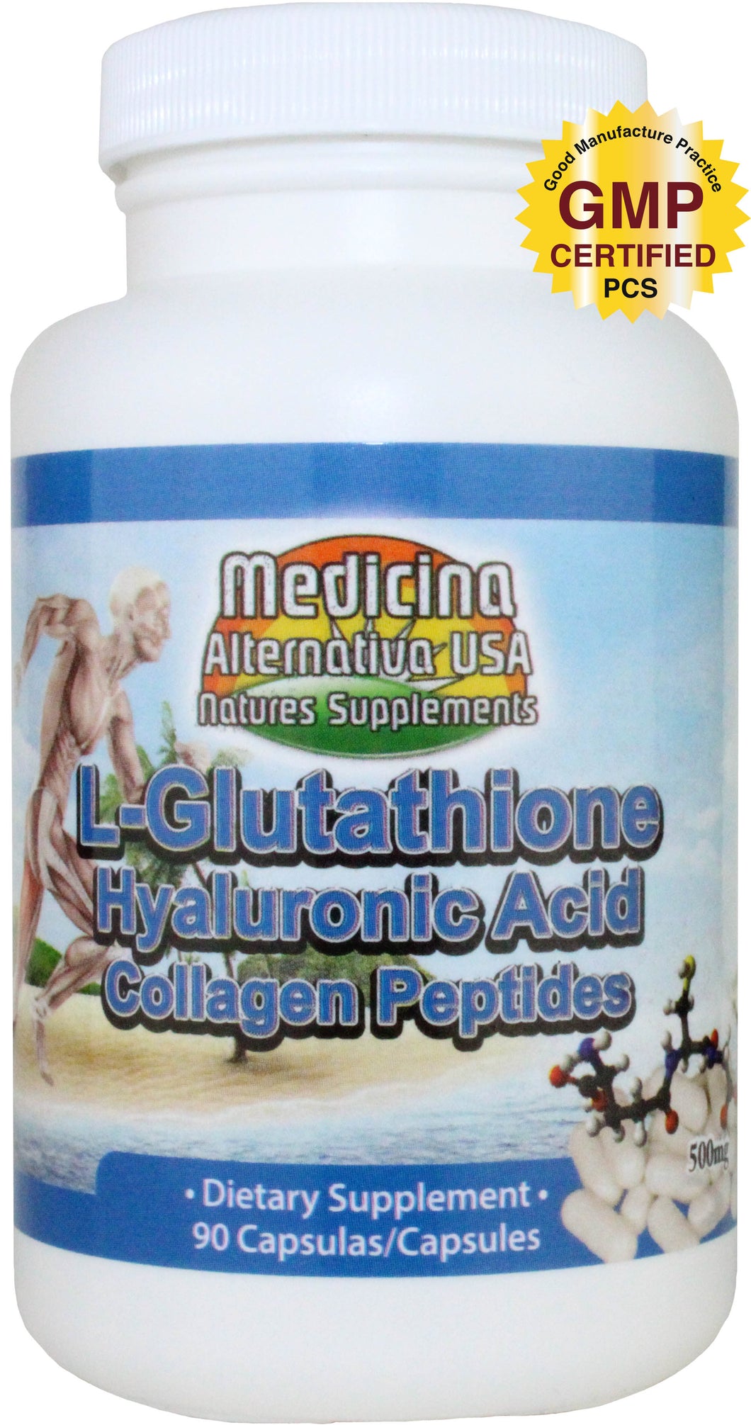 L-GLUTATION, ACIDO HIALURONICO Y PEPTIDOS DE COLAGENOS.